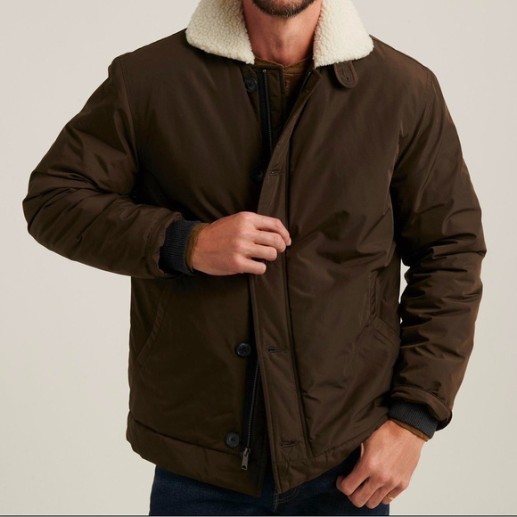 Lucky Brand Sherpa Nylon Barn Coat Jacket Olive Size Medium - Picture 1 of 12